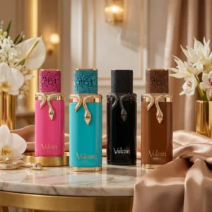 Perfume Vulcan Feu Fragrância Árabe do Oriente Médio Dubai Vulcan Baie Vulcan Sable Fragrância Duradoura Fresca Elegante Floral Amadeirada