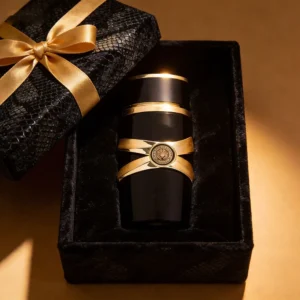 Perfume Árabe Premium para Homens, Notas de Âmbar e Madeira, Aroma Intenso e Duradouro, Design Elegante Preto e Dourado