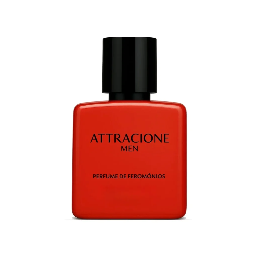 Perfume Attracione Men para Homens, Perfume de Feromônios, Fragrância Sedutora e Duradoura, Frasco Vermelho de Luxo 25ml