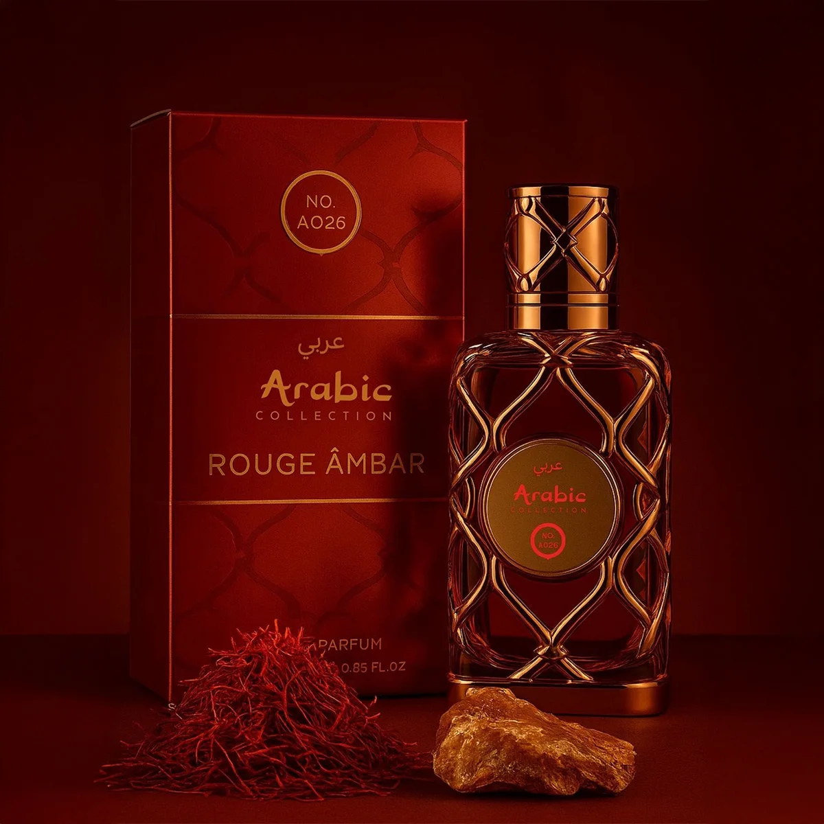 Perfume Árabe Compartilhável Rouge Âmbar A026 – 25ml – Âmbar Amadeirado - Image 2
