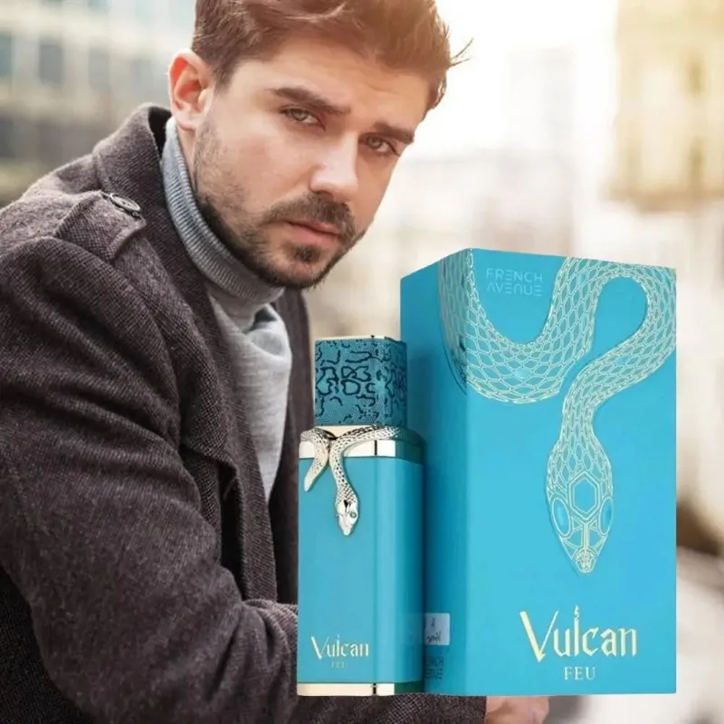Fragrância Vulcan Feu Perfume Árabe do Oriente Médio Dubai Unissex Fragrância de Longa Duração Eau De Parfum Para Homens e Mulheres Luxuoso