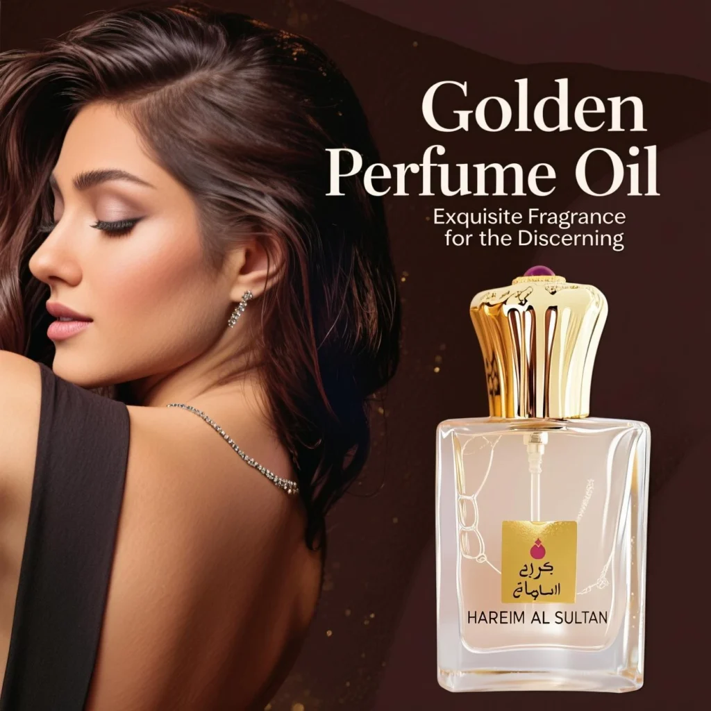 Óleo de Perfume Árabe Oudh Golden – Unissex Âmbar e Rosa, Fórmula Natural, Óleo de Fragrância de Longa Duração para Uso Prolongado
