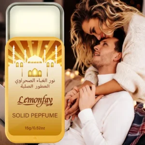 Bálsamo de Perfume Sólido Estilo Árabe, Fragrância Portátil de Longa Duração Lemonfay, Tamanho de Viagem para Homens e Mulheres, 15g