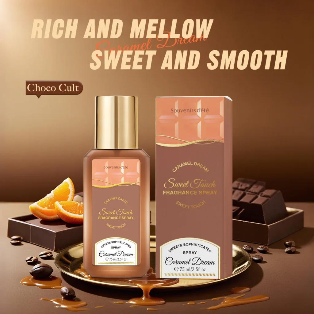 Spray de fragrância Caramel Dream, 75ml - Rico como Ouro Fundido, Doce como uma Nuvem de Caramelo Céu
