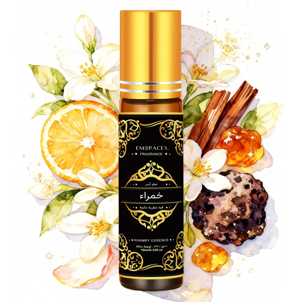 Óleo Essencial Khamry em Roll-on 10ml - Perfume خمراء, Óleo para Cuidados com a Pele, Óleo Facial, Umidificador, Presente para o Eid al-Fitr, Aroma Duradouro