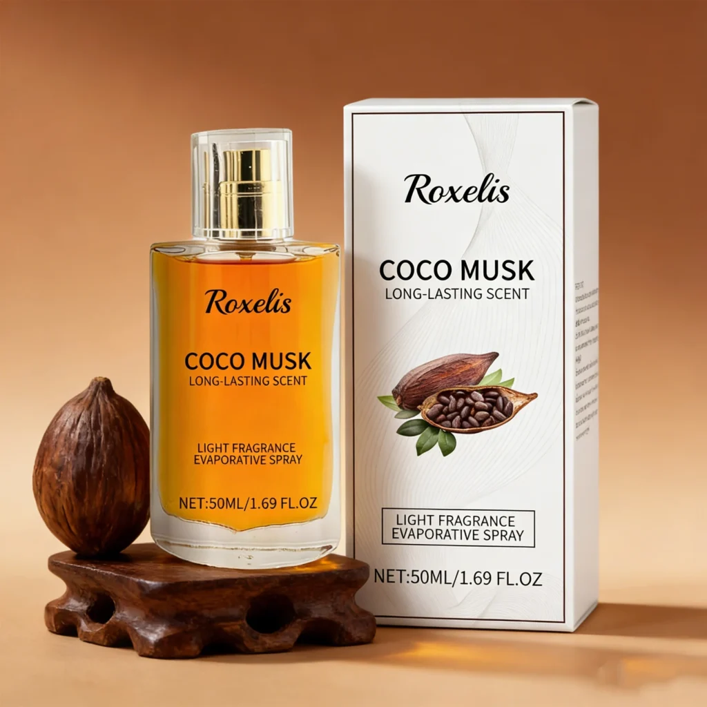 ROXELIS Spray de Evaporação com Fragrância Leve de 50ml, Exala Charme, Esta Fragrância Neutra de Longa Duração é um Presente Ideal para as Festas